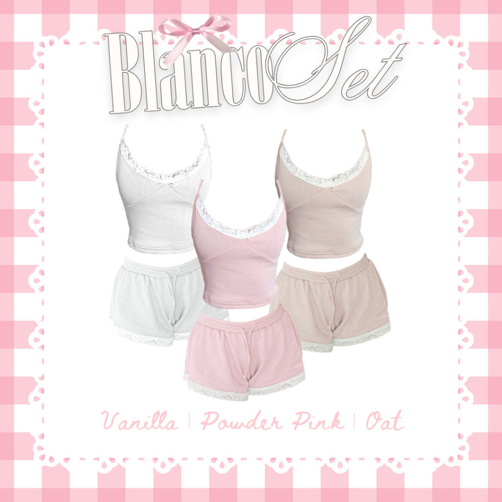 She Wears Sugar -- Blanco Set | One Set Wanita | Piyama Wanita | Baju Tidur Wanita