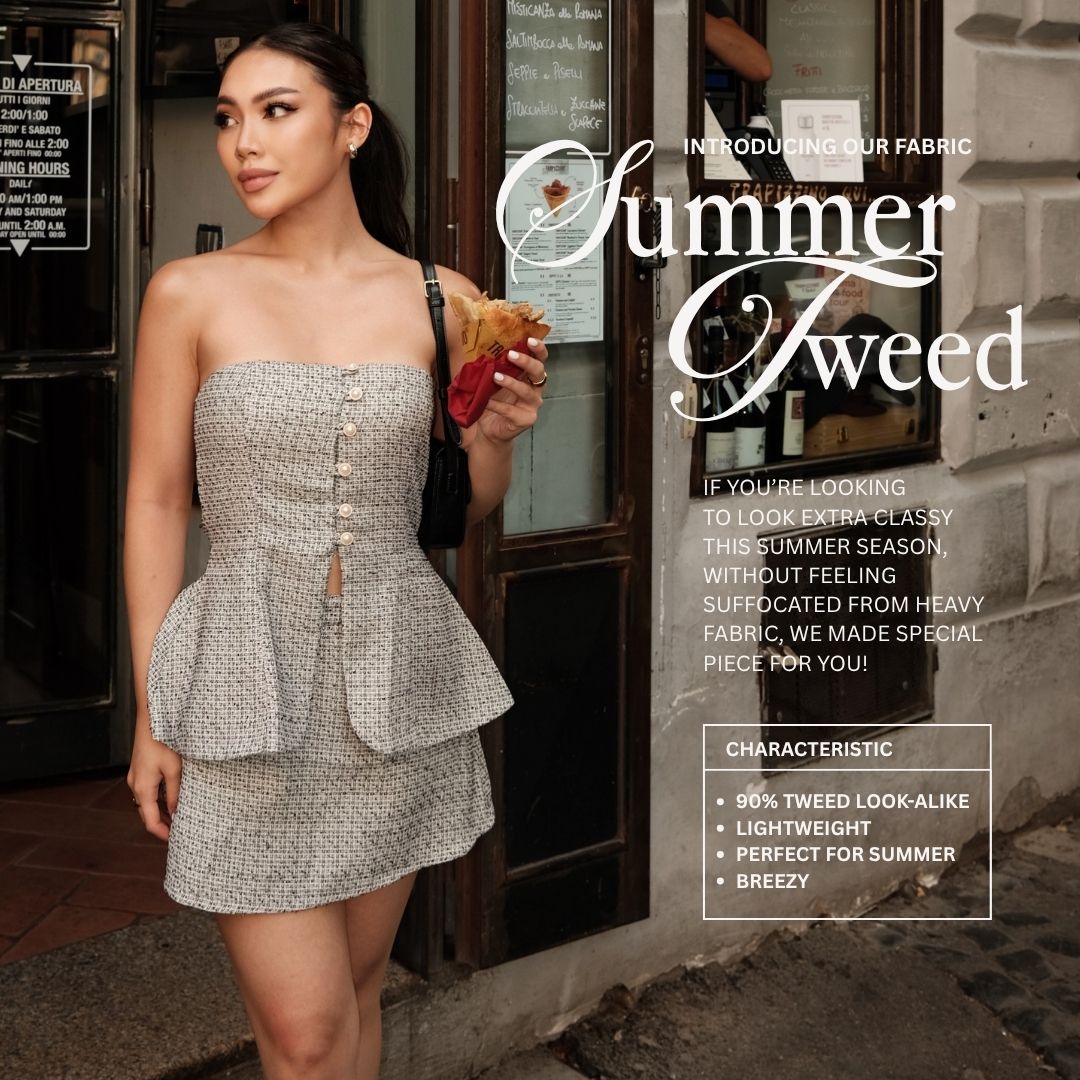 Shewearssugar - Lizzie Tweed Top | Pakaian Wanita | Atasan Wanita | Coquette Top