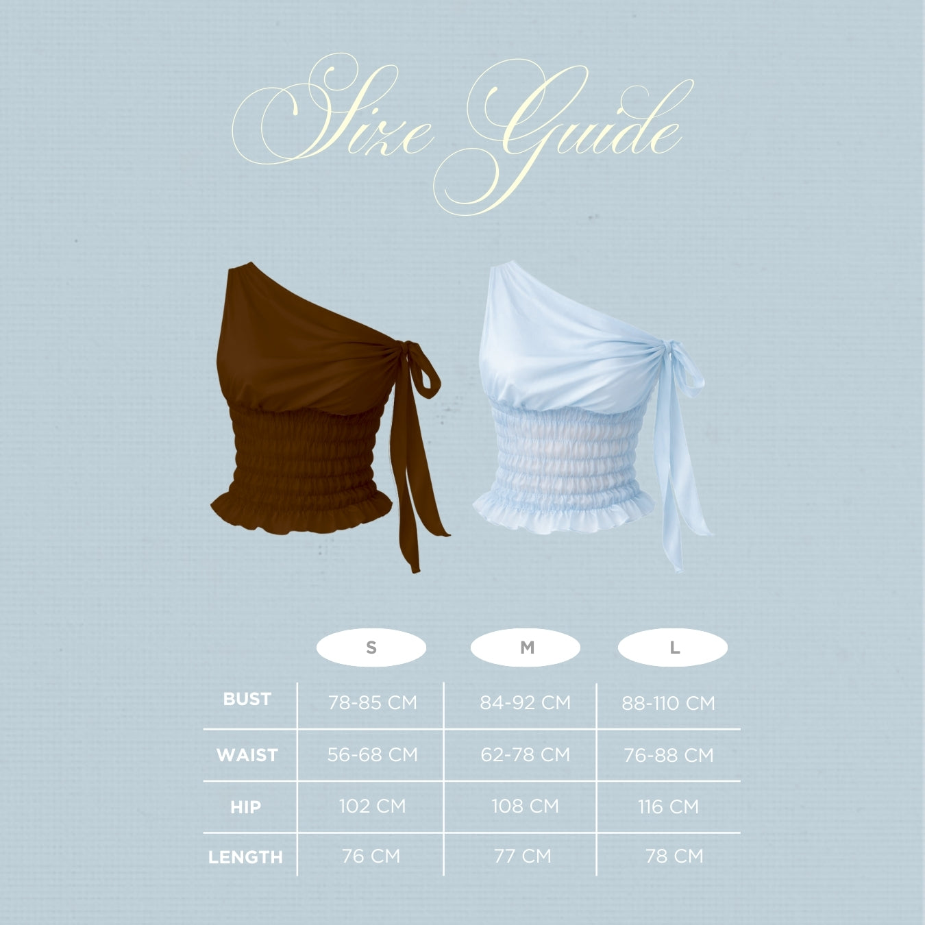 She Wears Sugar x Isabella – Tinker Top | Baju Atasan Wanita Terbaru One Shoulder Top Tank Top Wanita Atasan Cewe Korean Style Summer Outfit Beachwear Blue Outfit