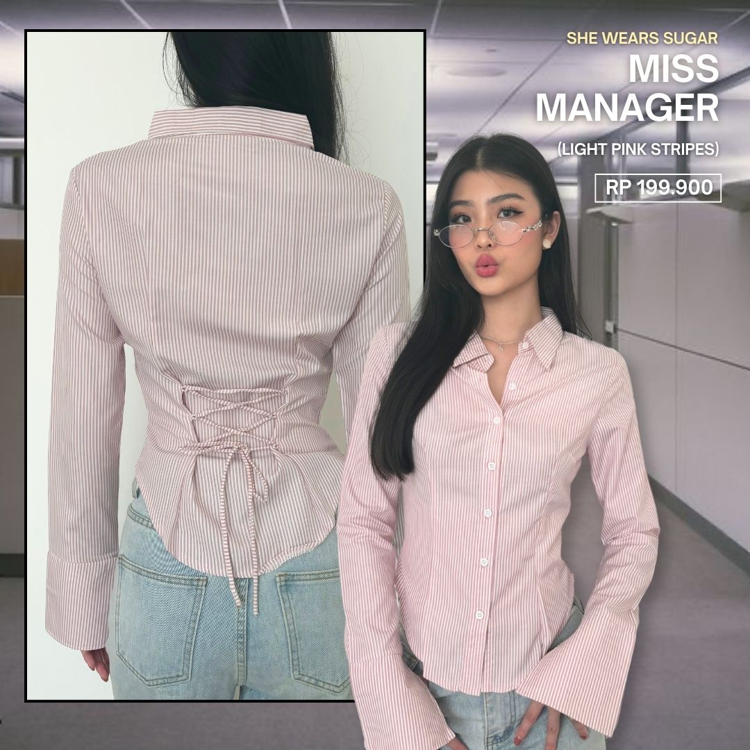SHEWEARSSUGAR x SHAGUFFTA - Miss Manager Shirt | Shirt Wanita Ngantor | Atasan Wanita Kemeja