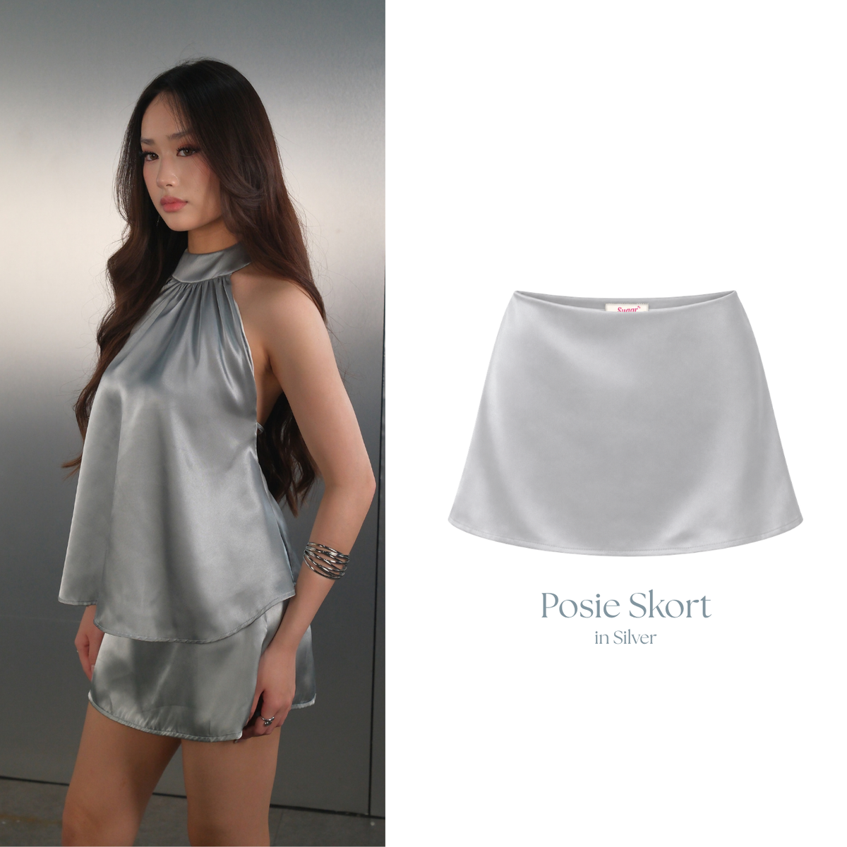 She Wears Sugar x Isabella – Posie Micro Skort | Skort Wanita Low Waist Mini Rok Celana Y2K Outfit Fit Body