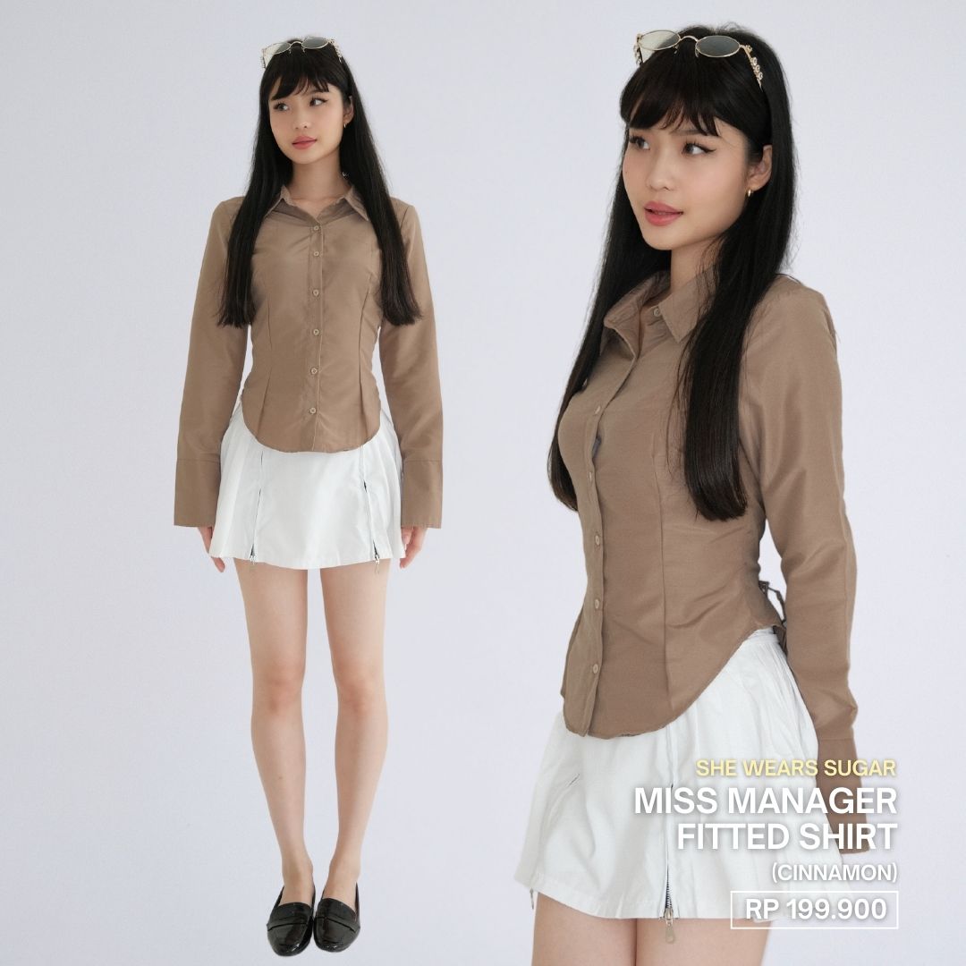 SHEWEARSSUGAR x SHAGUFFTA - Miss Manager Shirt | Shirt Wanita Ngantor | Atasan Wanita Kemeja