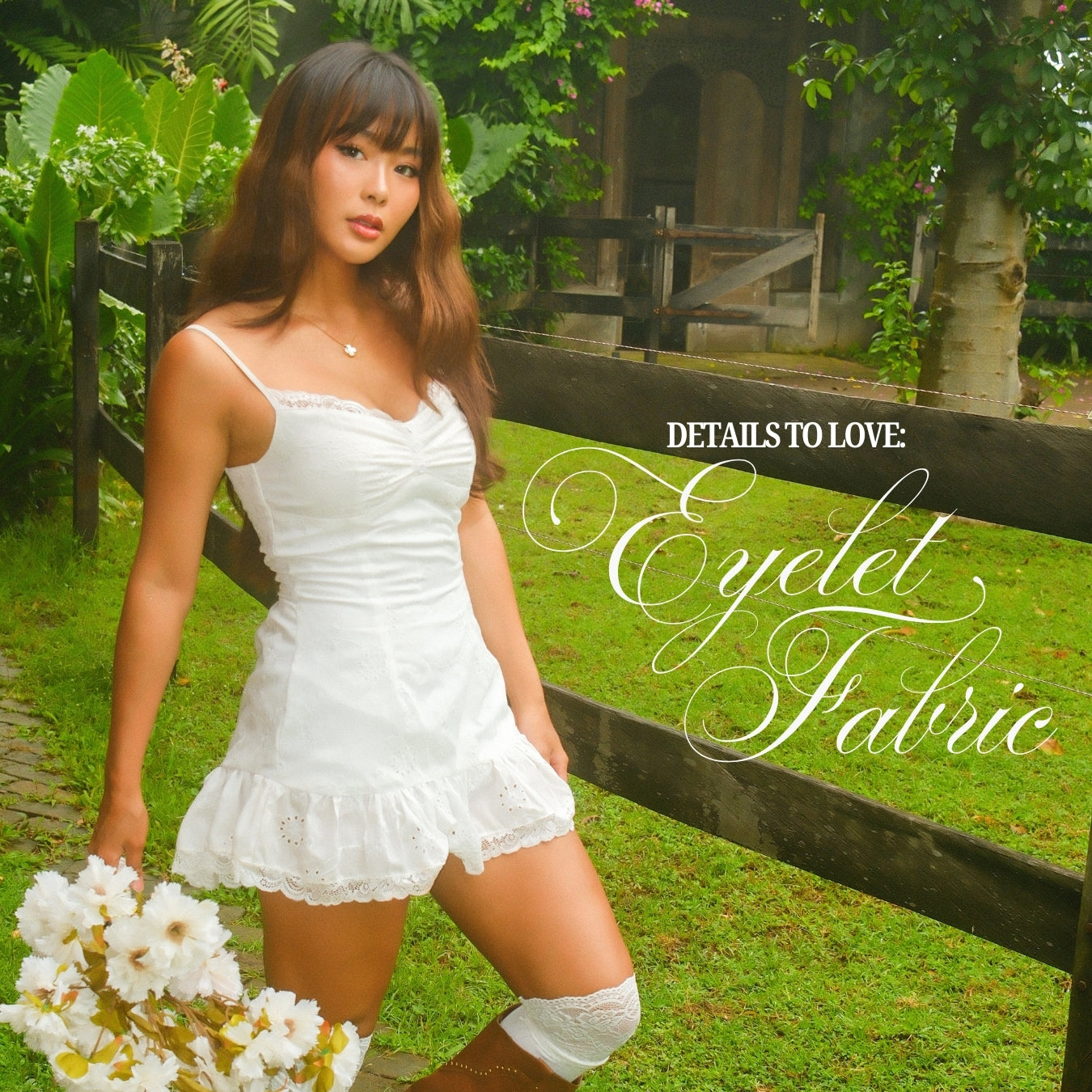 She Wears Sugar x Isabella – Nancy Dress | Dress Wanita Mini Summer Dress Dress Korea Gaun Putih Coquette Lace Fit Body