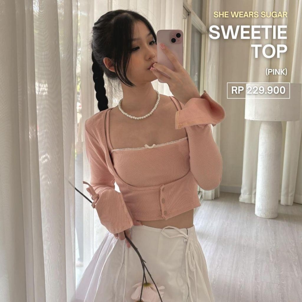 SHEWEARSSUGAR x ZETA BLANCO - Sweetie Top | Bolero Set | Outfit Korea | Top Wanita | Coquette Aesthetic | Crop Top