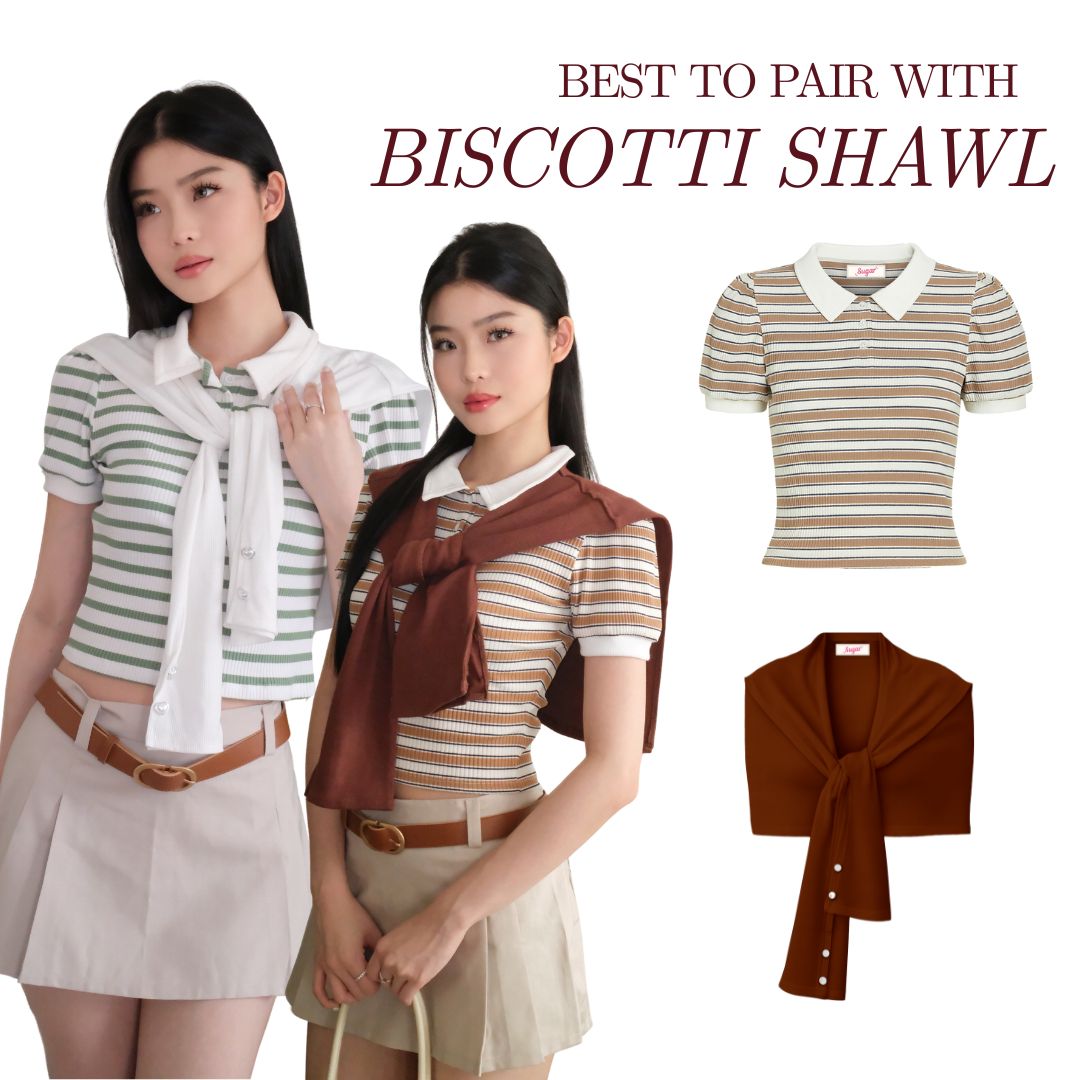SHEWEARSSUGAR -- Hazel Polo Shirt | Garis - Garis | Kaos Polo Wanita