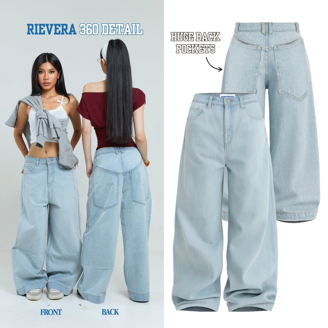 She Wears Sugar x Varrel Rievera – Rievera Baggy Jeans | Celana Jeans Wanita Low Waist Oversize Baggy Denim Loose Y2K Outfit Korean Style