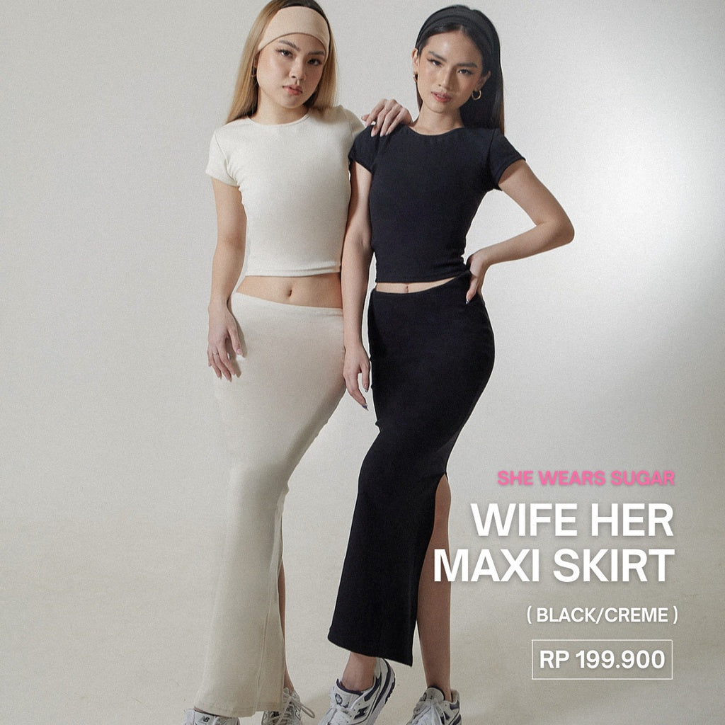 Sugar Basics - Wife Her Knitted Bodycon Maxi Skirt