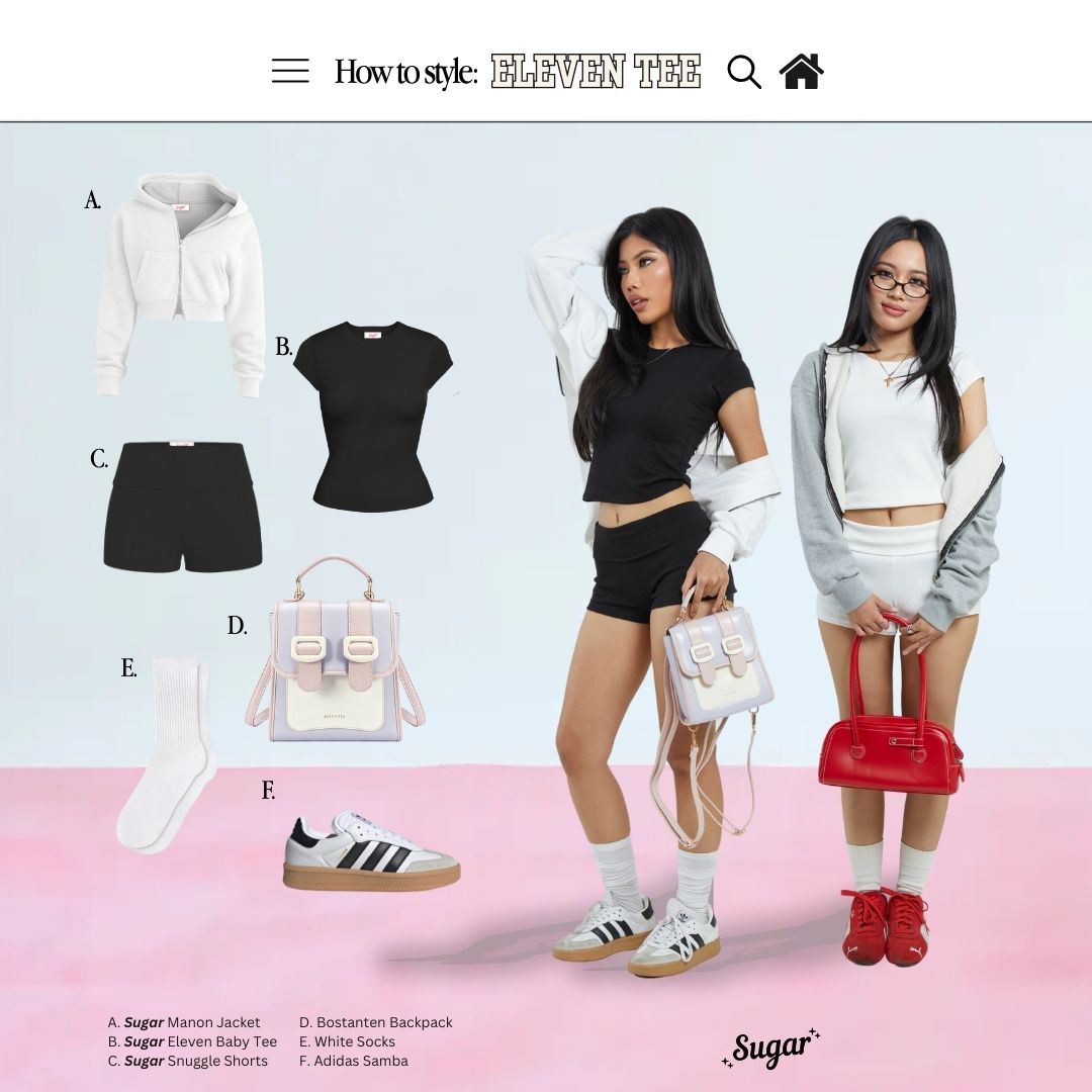 SHEWEARSSUGAR X VARREL RIEVIERA — Eleven Baby Tee | Baju Atasan Crop Top Wanita Cewe | Fitted Tee