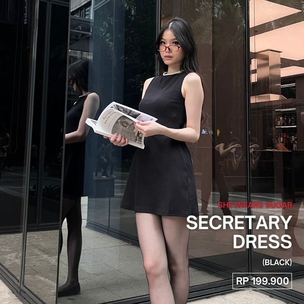 She Wears Sugar – Secretary Dress | Dress Wanita Mini Rib Formal Korean Style Fit Body Outfit Kerja