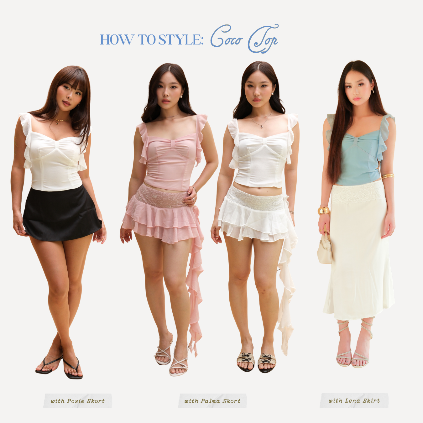 She Wears Sugar x Isabella – Coco Top | Baju Atasan Wanita Terbaru Tank Top Wanita Atasan Cewe Korean Style Summer Outfit Bali