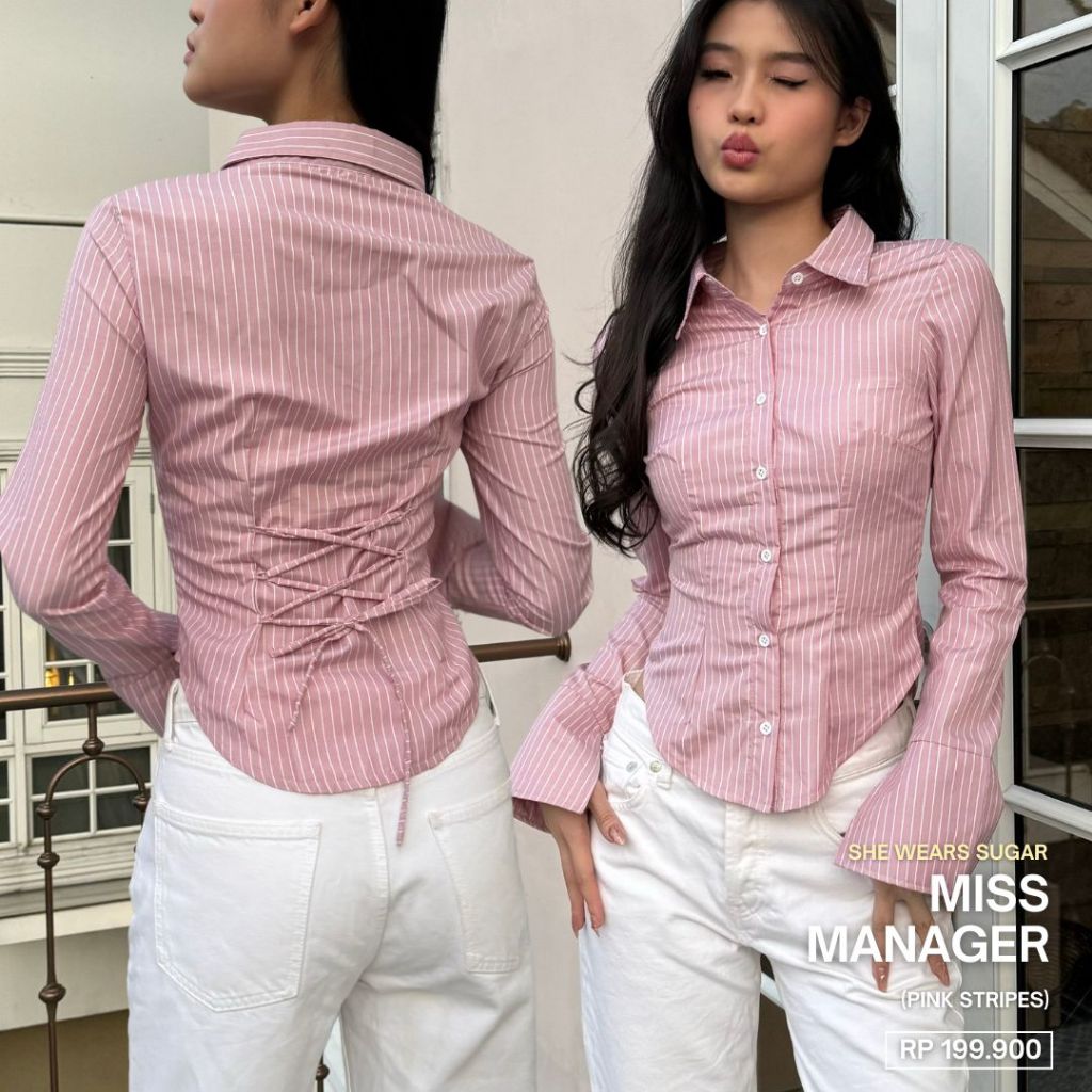 SHEWEARSSUGAR x SHAGUFFTA - Miss Manager Shirt | Shirt Wanita Ngantor | Atasan Wanita Kemeja
