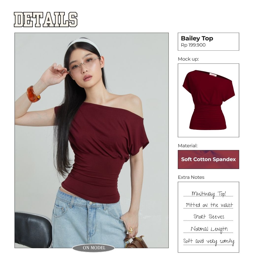 She Wears Sugar x Varrel Rievera – Bailey Fitted Top | Kaos Wanita Fitted Tee T Shirt Wanita Atasan Cewe Korean Style Fit Body