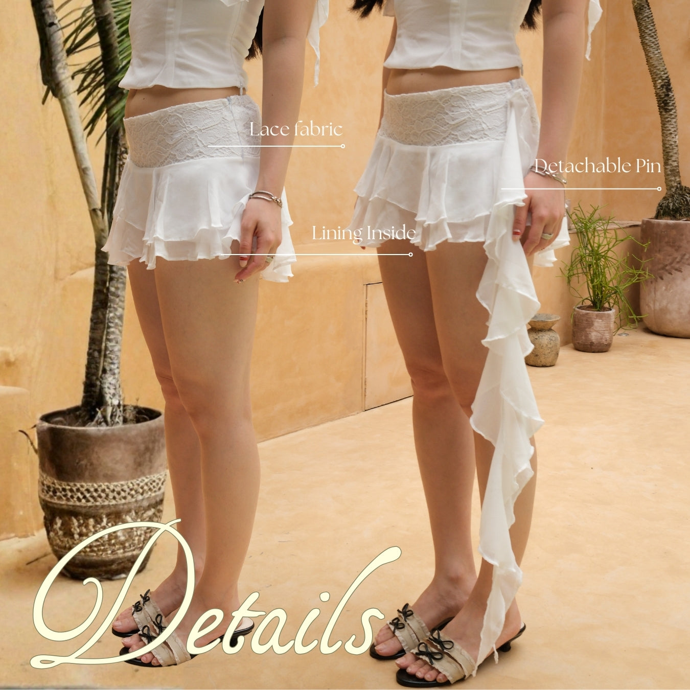 She Wears Sugar x Isabella – Palma Skort | Skort Wanita Rok Celana Wanita Ruffle Skirt Skort Wanita Mini Bawahan Wanita Outfit Korea Coquette Style