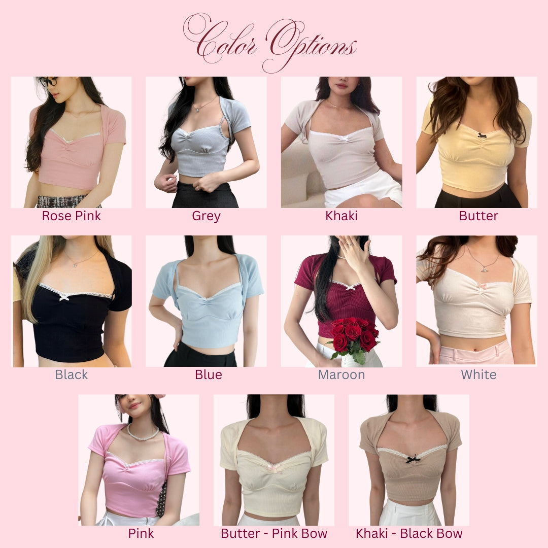 SHEWEARSSUGAR  -- Rosette Top | Atasan Wanita | Top Wanita Renda | Top Pita | Beach Wear