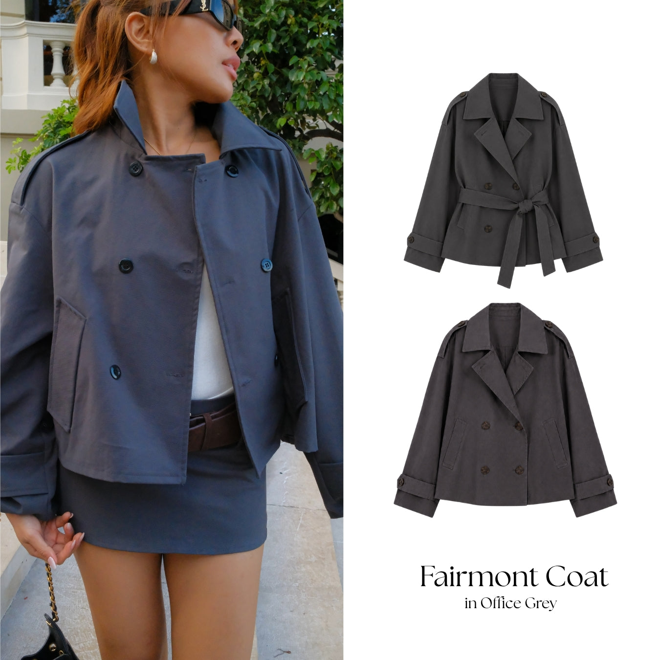 She Wears Sugar – Fairmont Trench Coat | Outer Wanita Trench Coat Korean Style Office Outfit Outer Premium Wanita
