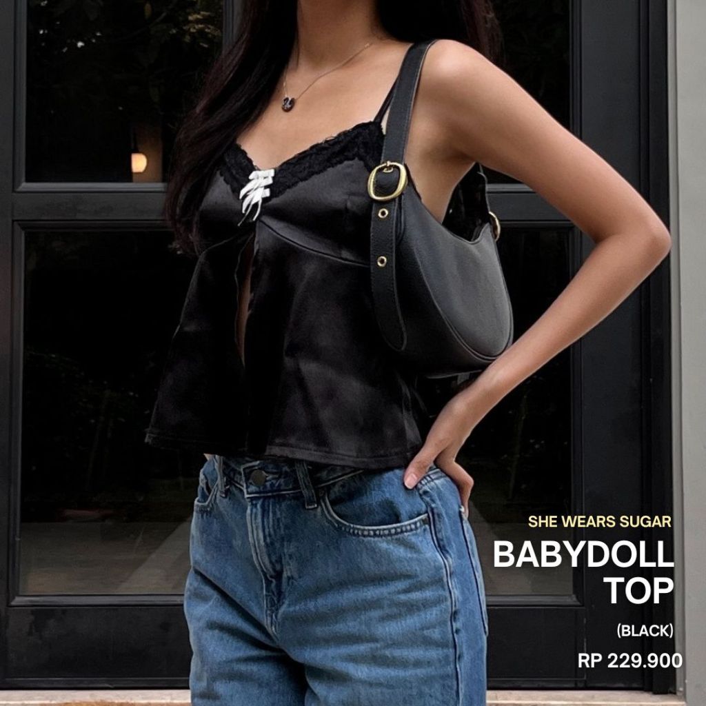 She Wears Sugar -- BABYDOLL TOP  | Tank Top Wanita | Atasan Wanita | Coquette Aesthetic