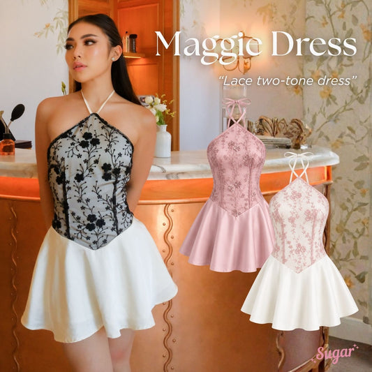 She Wears Sugar – Maggie Mini Dress | Mini Dress Wanita Halter Neck Dress Party Dress Dres Korea Coquette Outfit Fit Body