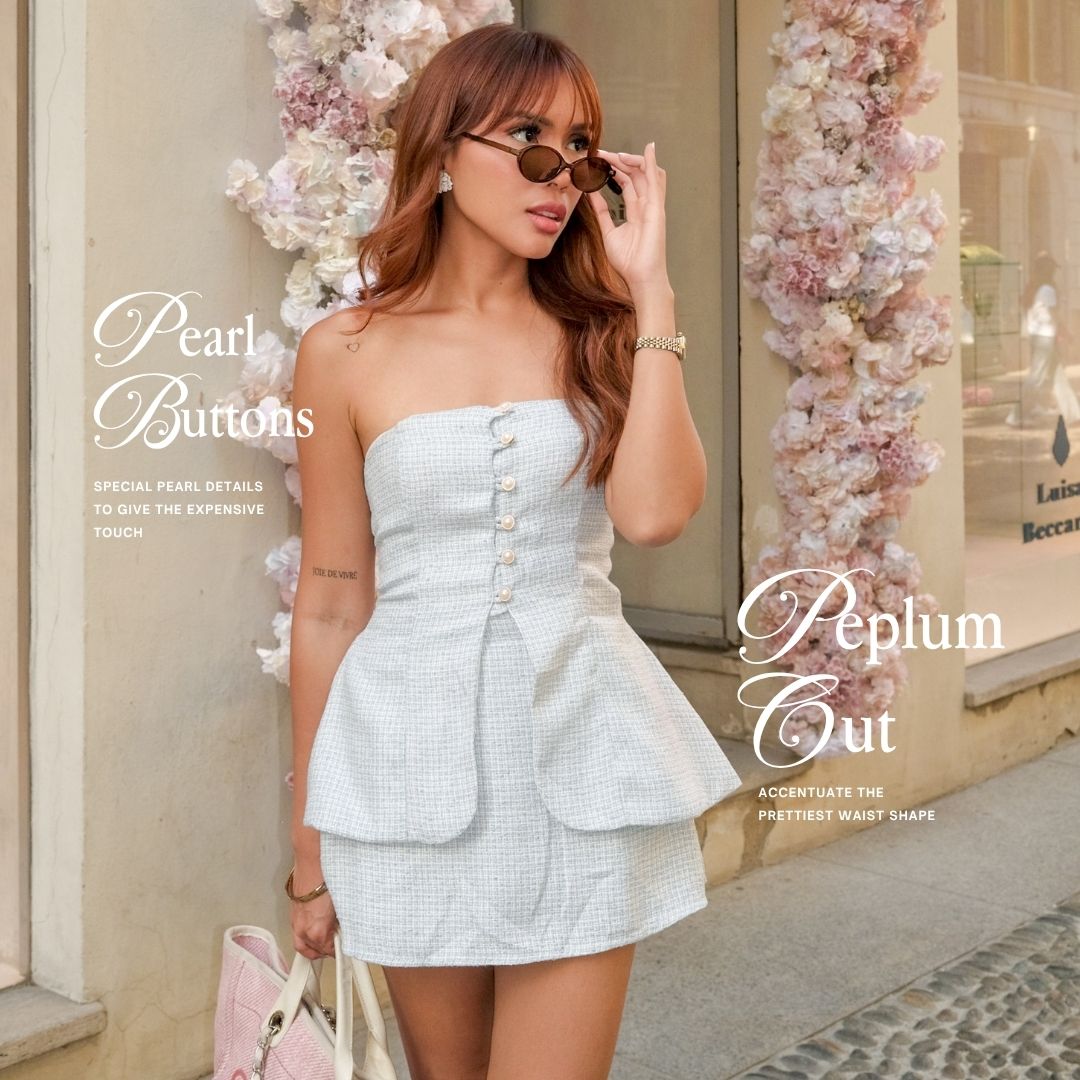 Shewearssugar - Lizzie Tweed Top | Pakaian Wanita | Atasan Wanita | Coquette Top