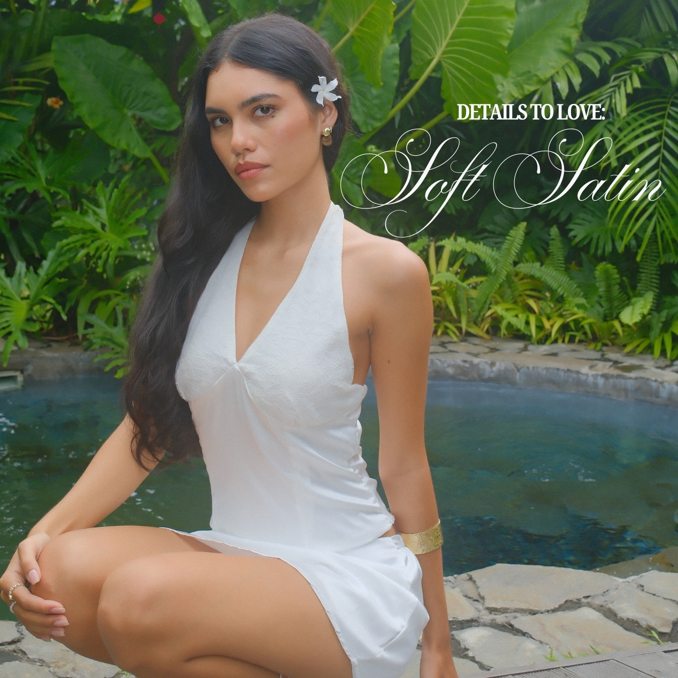 She Wears Sugar x Isabella – Mia Halter Top | Halter Top Wanita Satin Lace Baju Fit Body Atasan Cewe