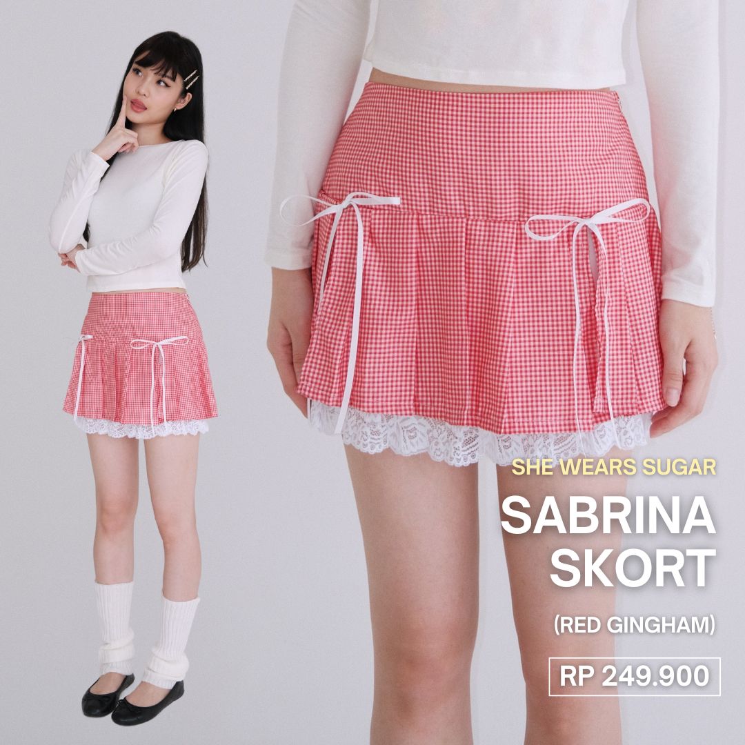 SHEWEARSSUGAR x ZETA BLANCO - Sabrina Skort | Skort Wanita | Outfit Korea | Coquette Aesthetic