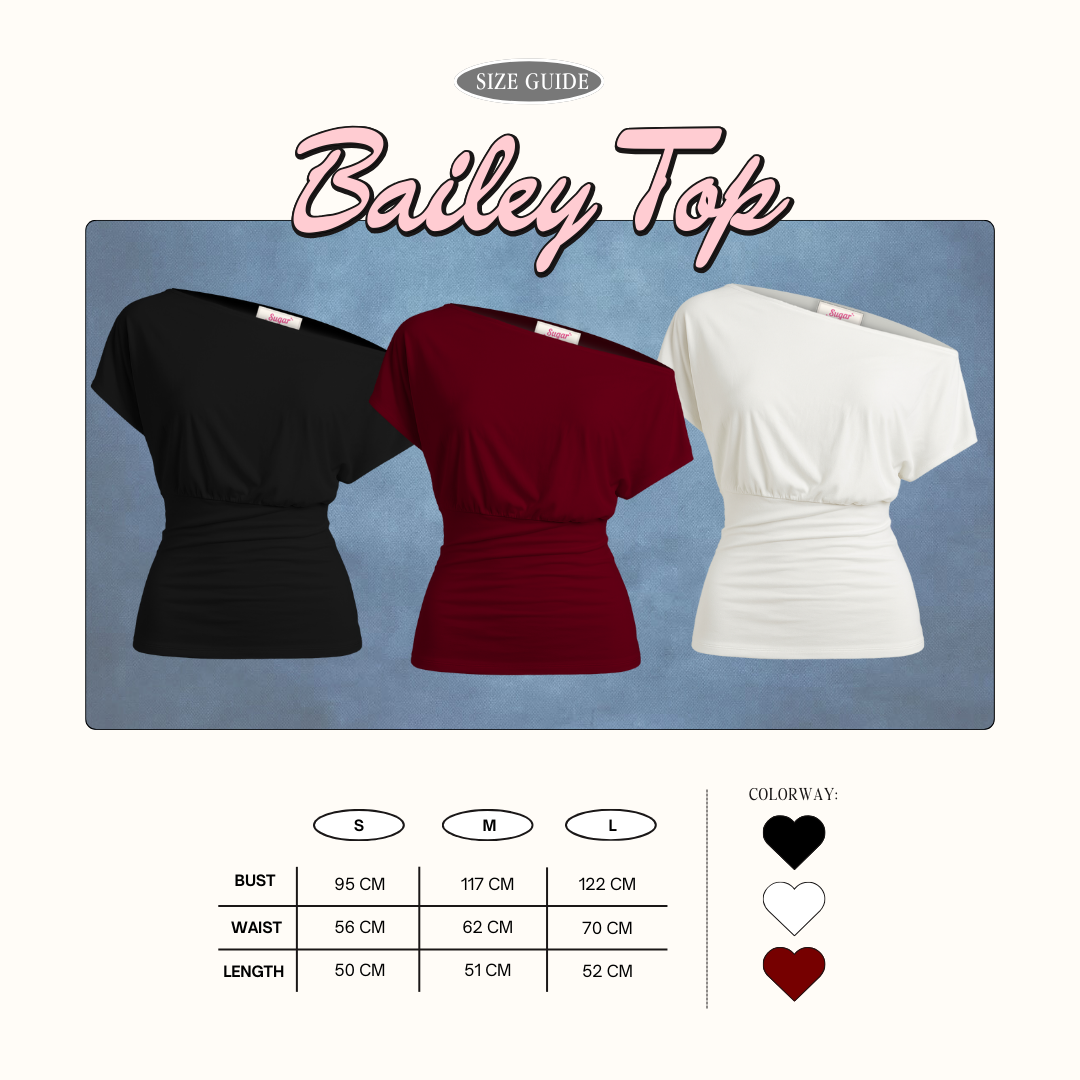 SHEWEARSSUGAR X VARREL RIEVERA —Bailey Fitted Top | T - Shirt Wanita | Atasan Baju | Wanita Cewe | Kaos Wanita | Blouse Fitted Tee