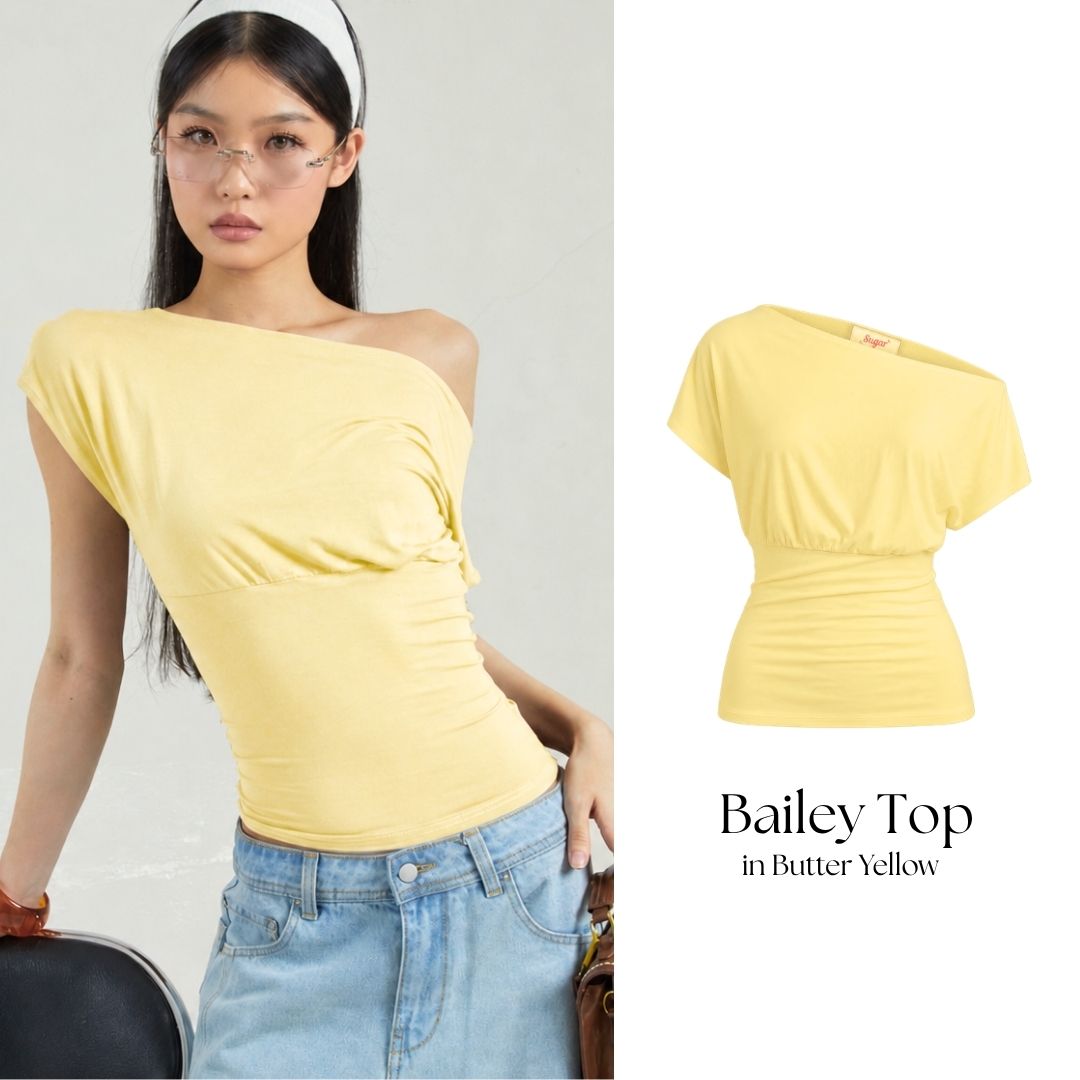 She Wears Sugar x Varrel Rievera – Bailey Fitted Top | Kaos Wanita Fitted Tee T Shirt Wanita Atasan Cewe Korean Style Fit Body