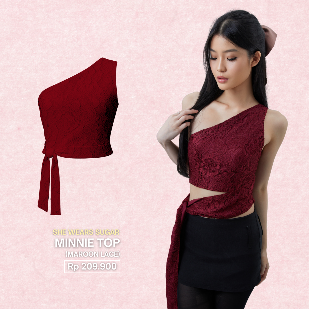 She Wears Sugar – Minnie Top | Atasan Wanita Stylish Baju Atasan Wanita Terbaru Y2K Top Korean Style Konser Outfit