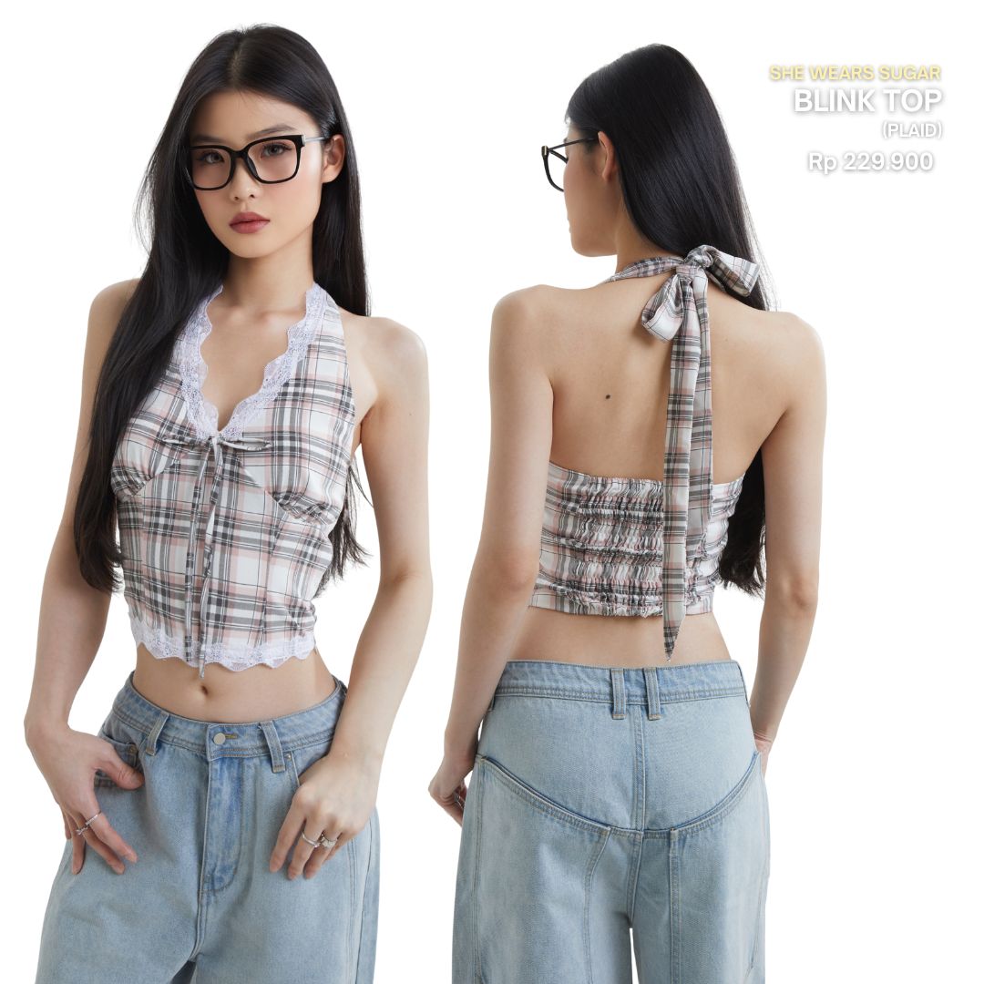 She Wears Sugar – Blink Top | Atasan Wanita Stylish Baju Atasan Wanita Terbaru Y2K Top Korean Style Konser Outfit
