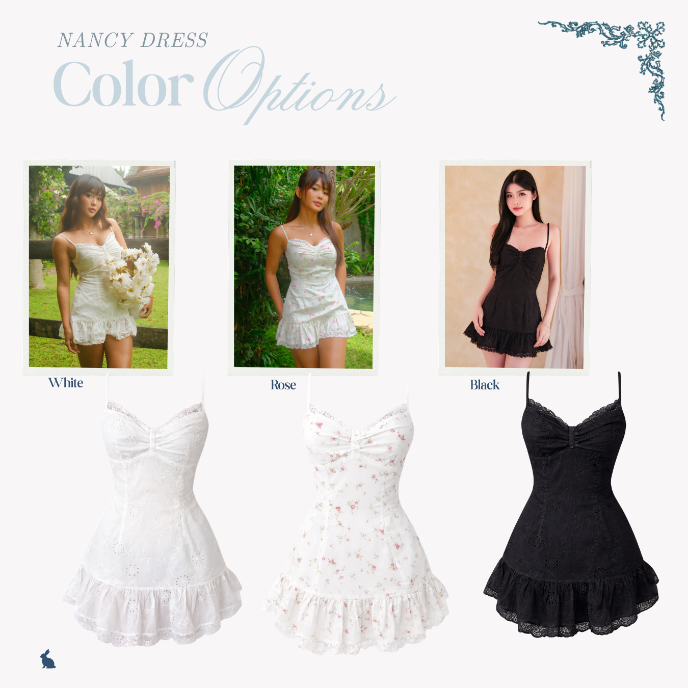 She Wears Sugar x Isabella – Nancy Dress | Dress Wanita Mini Summer Dress Dress Korea Gaun Putih Coquette Lace Fit Body