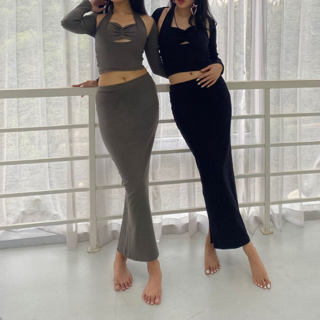 Sugar Basics - Wife Her Knitted Bodycon Maxi Skirt