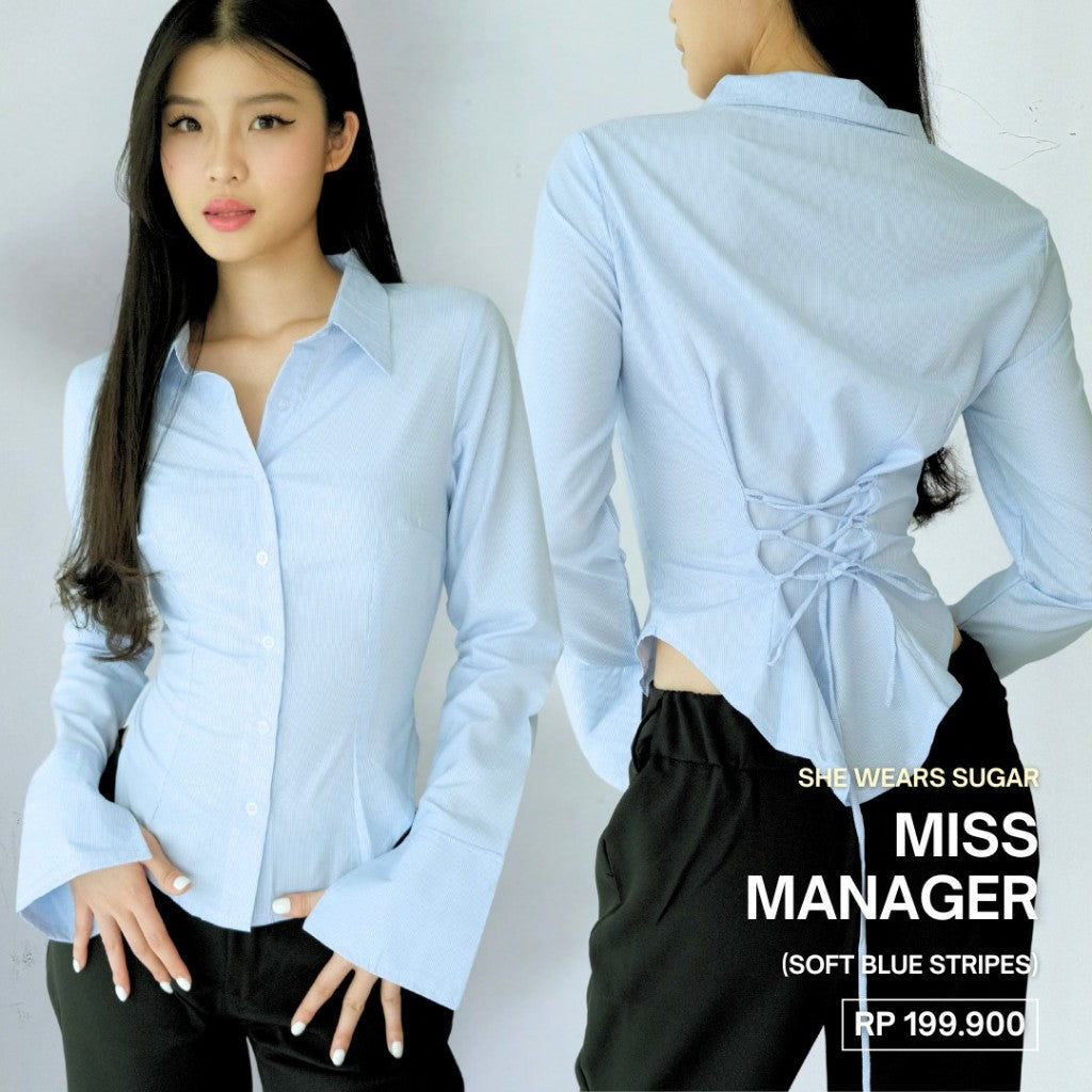 SHEWEARSSUGAR x SHAGUFFTA - Miss Manager Shirt | Shirt Wanita Ngantor | Atasan Wanita Kemeja