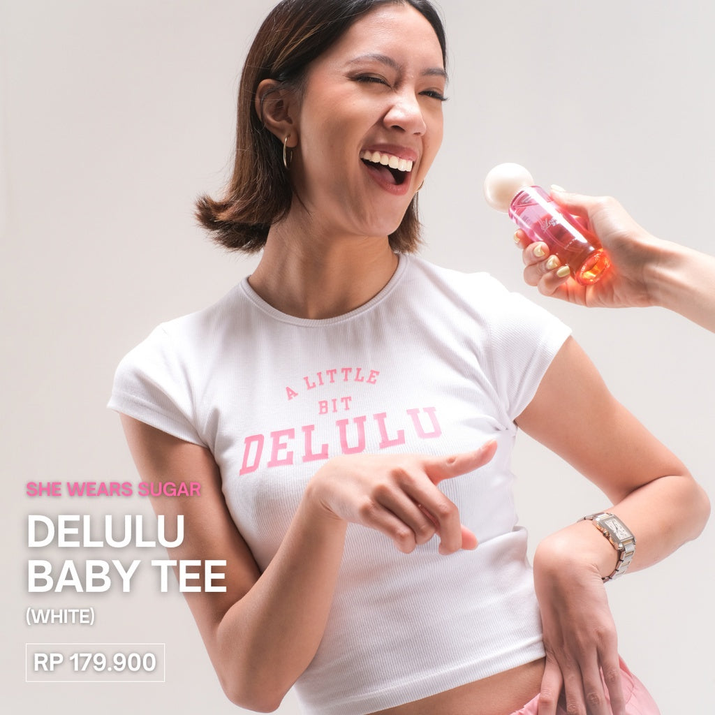 Shewearssugar x Overheard Beauty Delulu Baby Tee