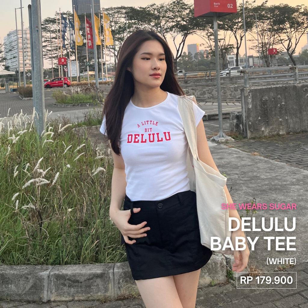 Shewearssugar x Overheard Beauty Delulu Baby Tee