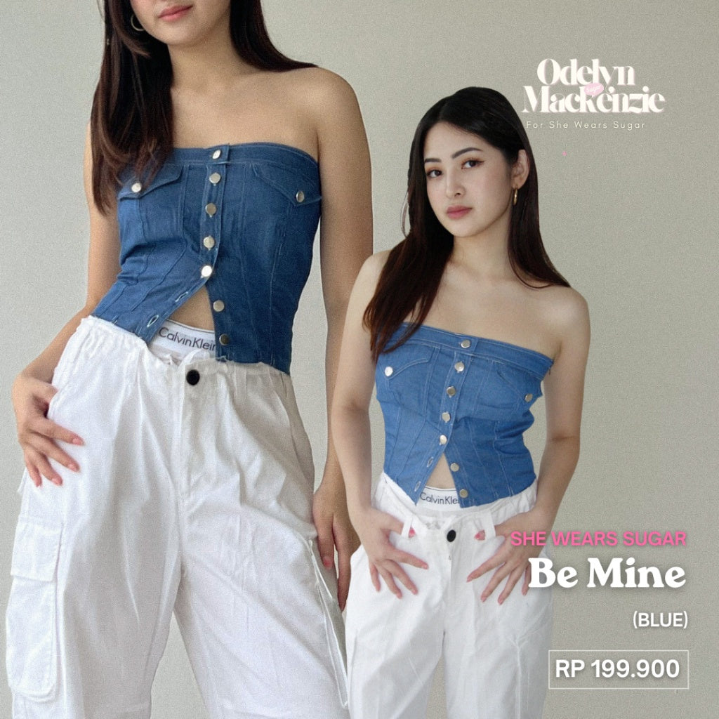 Shewearssugar x Odelyne Be Mine Denim Tube Top