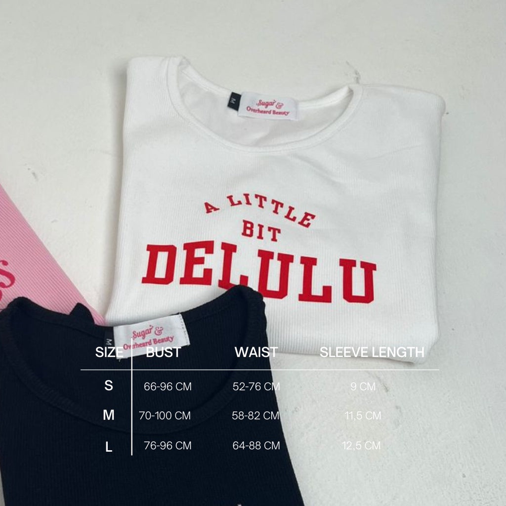 Shewearssugar x Overheard Beauty Delulu Baby Tee