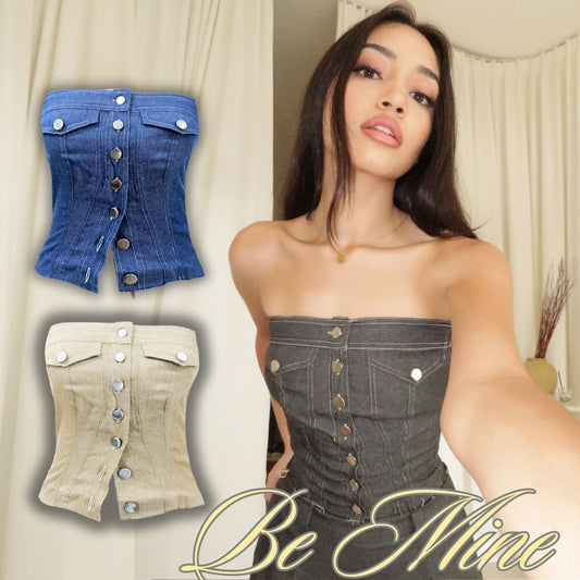 Shewearssugar x Odelyne Be Mine Denim Tube Top