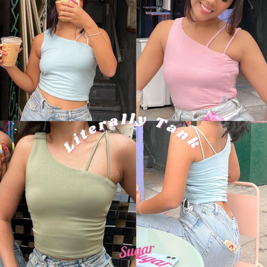 Literally Cut Out Assymetric Tank Top